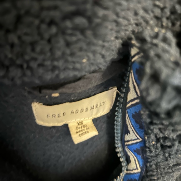 Kids Jacket Sherpa XS Navy Free Assembly - Picture 4 of 6